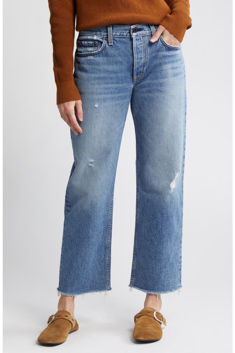 Raw Hem Low Rise Straight Leg Jeans, Alternate, color, BERKLEY