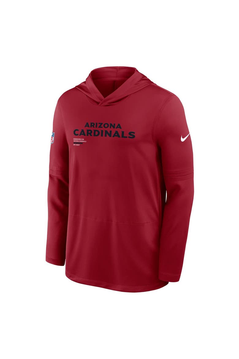 Men's Nike Cardinal Arizona Cardinals Sideline Pure Fury Performance Long Sleeve Hoodie T-Shirt, Alternate, color, Cardinal
