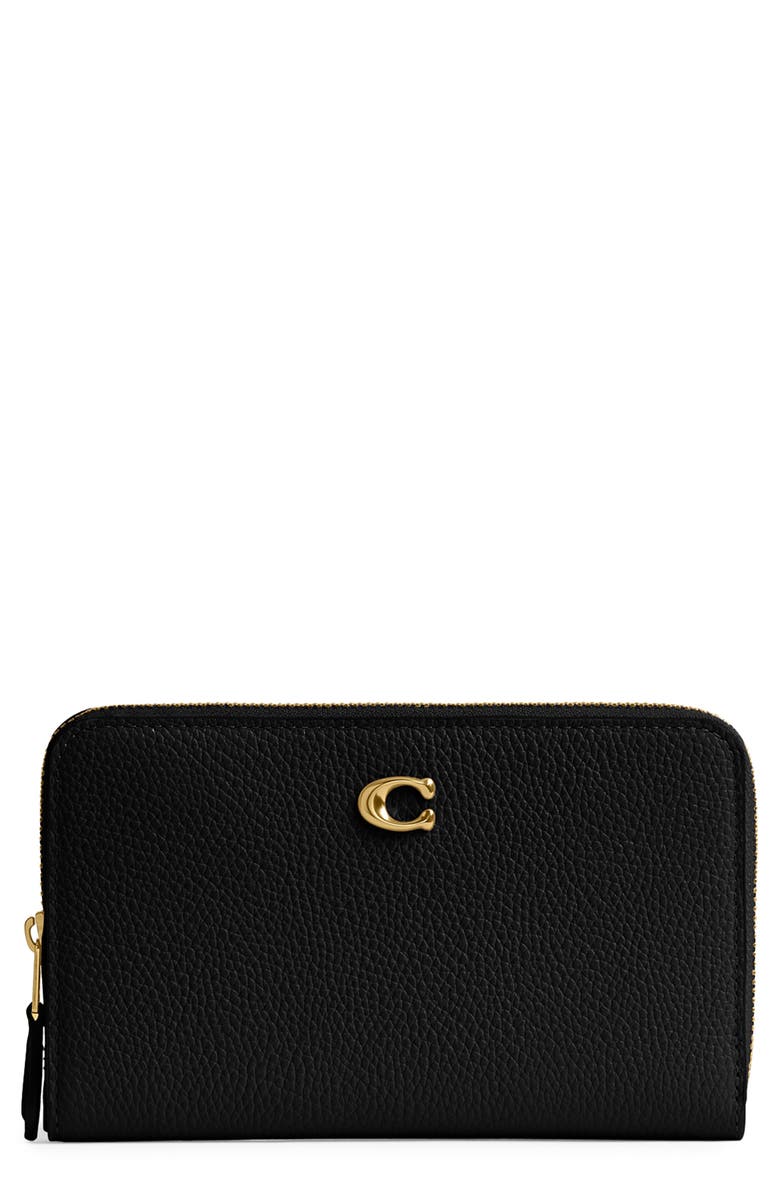 COACH Essential Polished Pebble Leather Bifold Wallet, Main, color, 