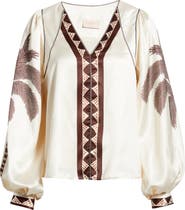 CIEBON Kensley Print Satin Top