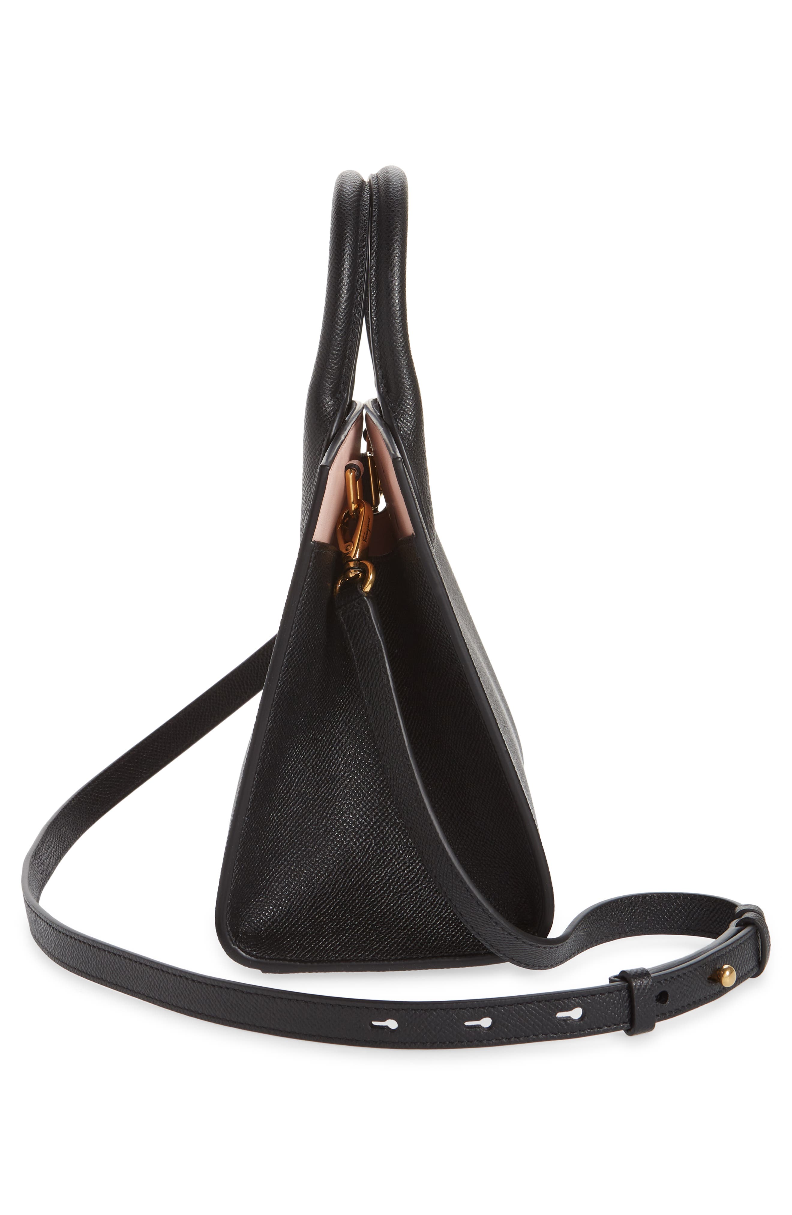 FERRAGAMO Studio Box Mini Leather Top-Handle Bag, Alternate, color, 