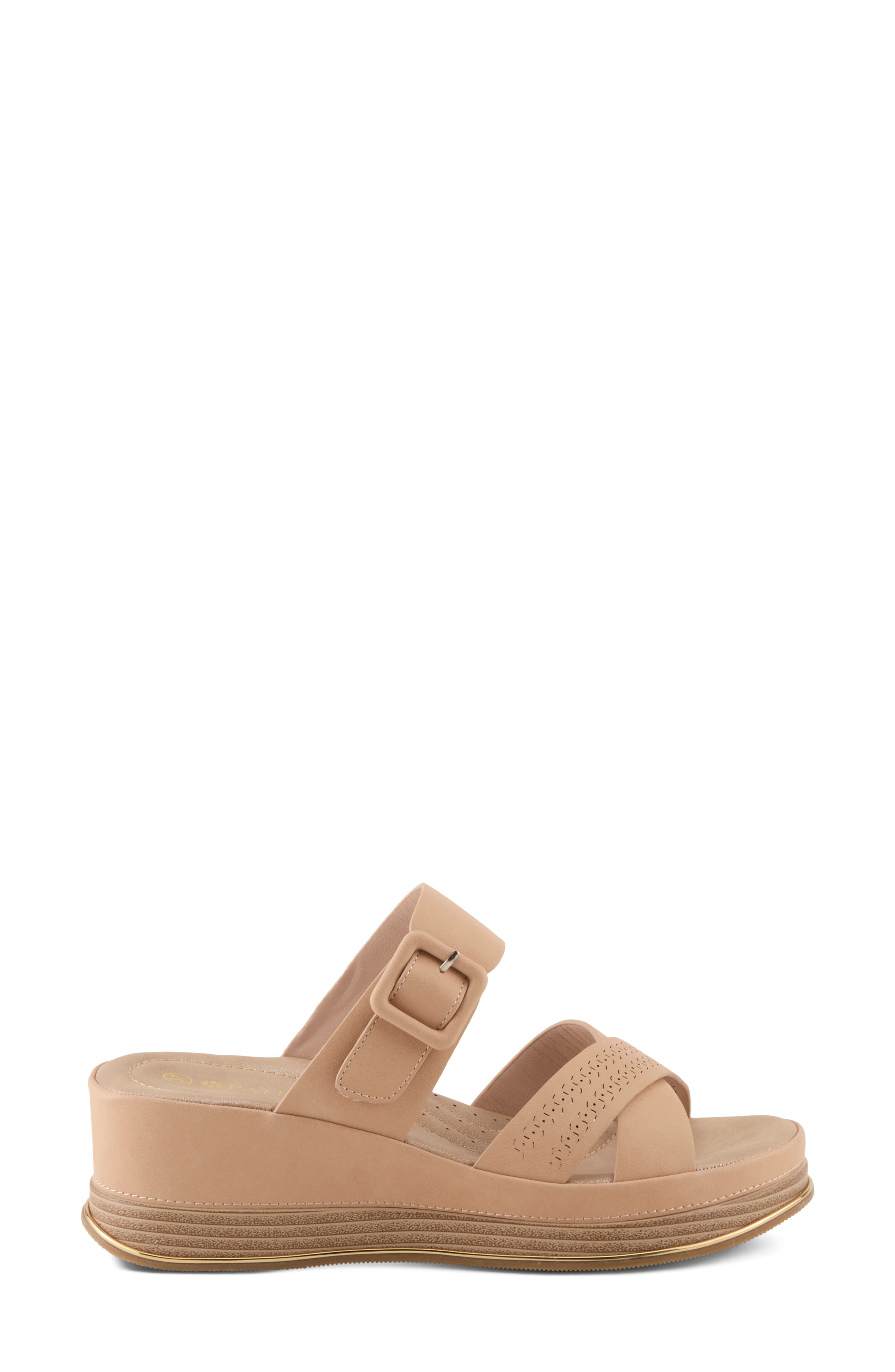 Cattaneo Wedge Sandal, Alternate, color, BEIGE