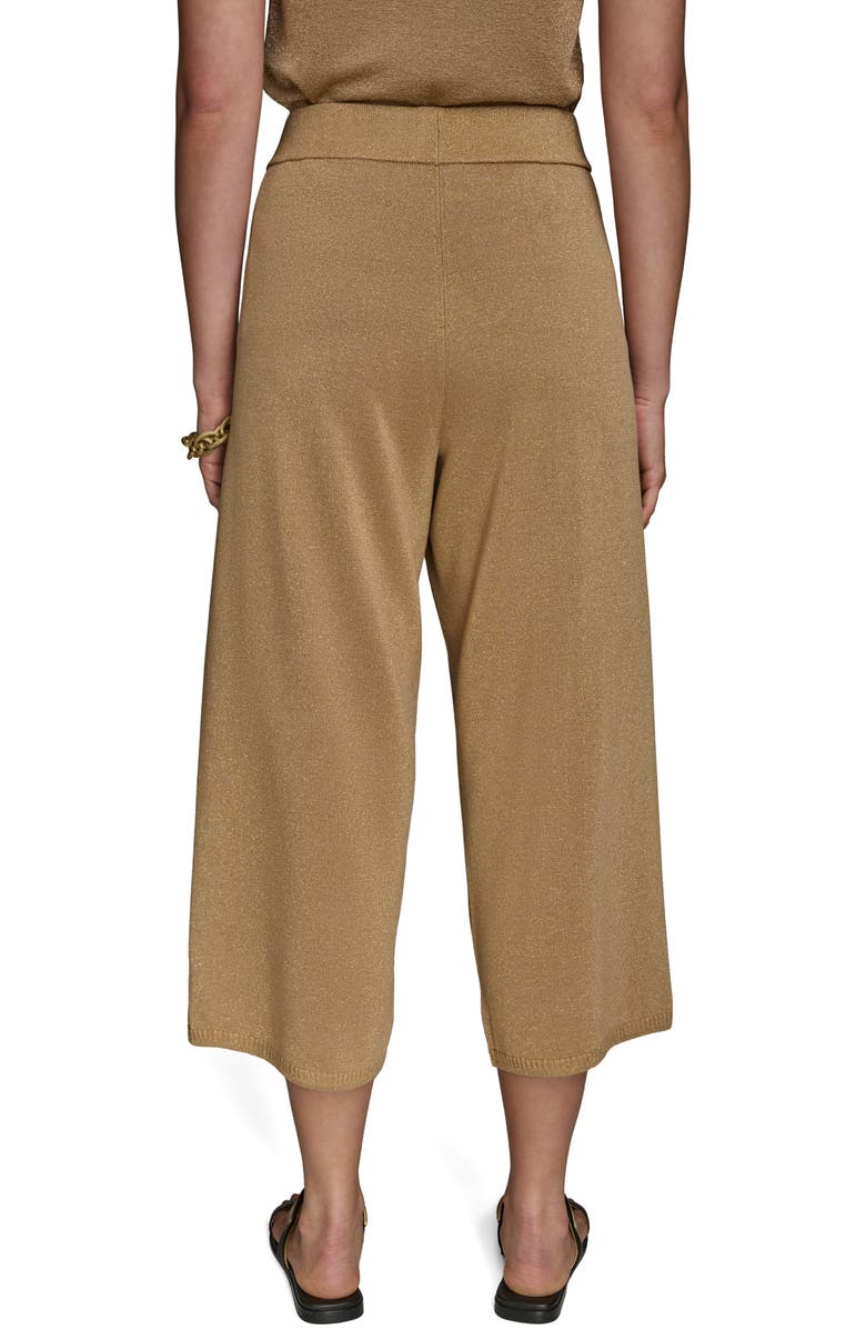 Donna Karan New York Metallic Crop Sweater Pants, Alternate, color, Fawn Combo
