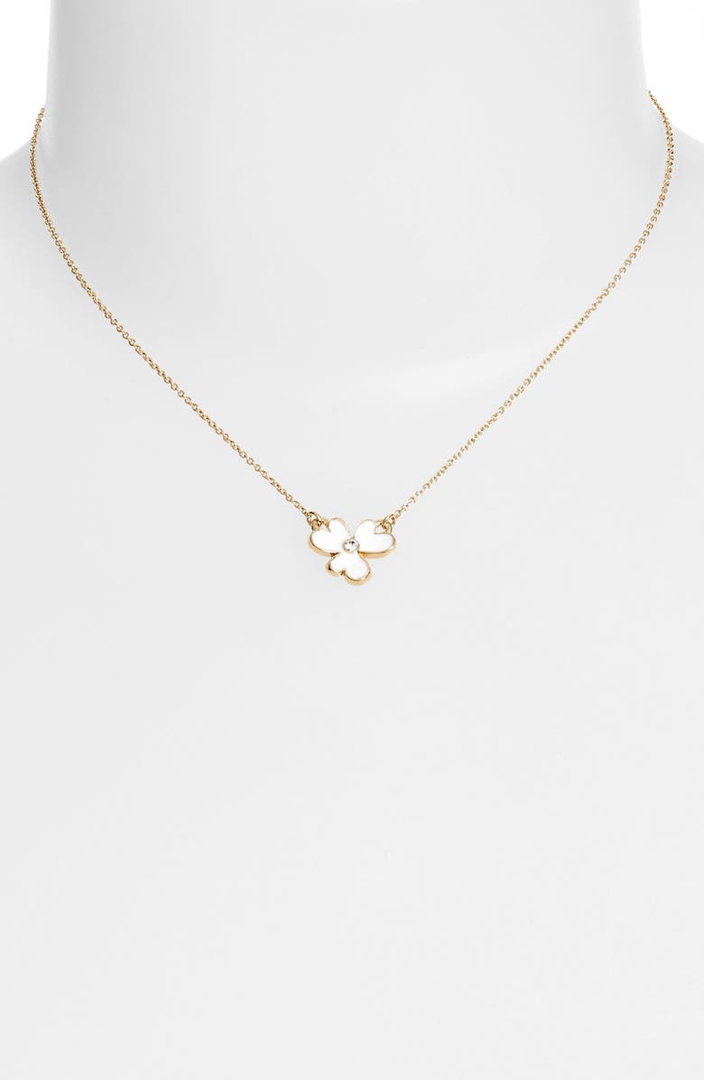 Kate Spade New York 'pansy blossoms' clover pendant necklace, Alternate, color,