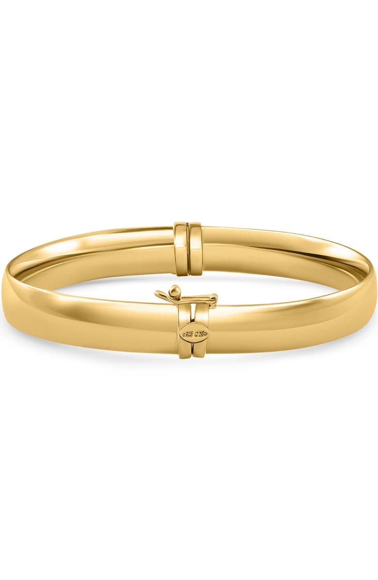Bliss Diamond 8mm Polished Bangle Bracelet 18k Gold Over Silver, Alternate, color,