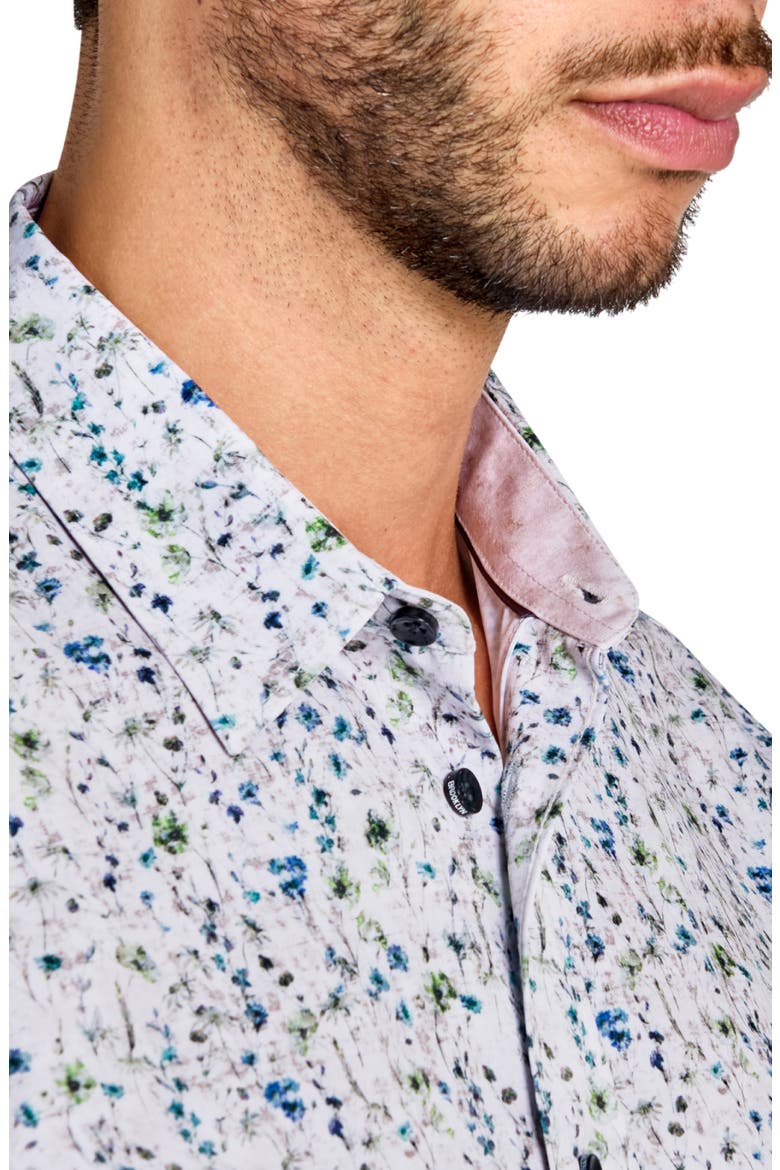 Mini Floral Print Long Sleeve Shirt, Alternate, color, WHITE/BLUE