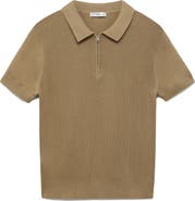 MANGO Openwork Zip Polo