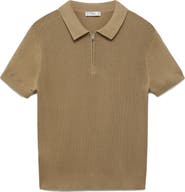 MANGO Openwork Zip Polo