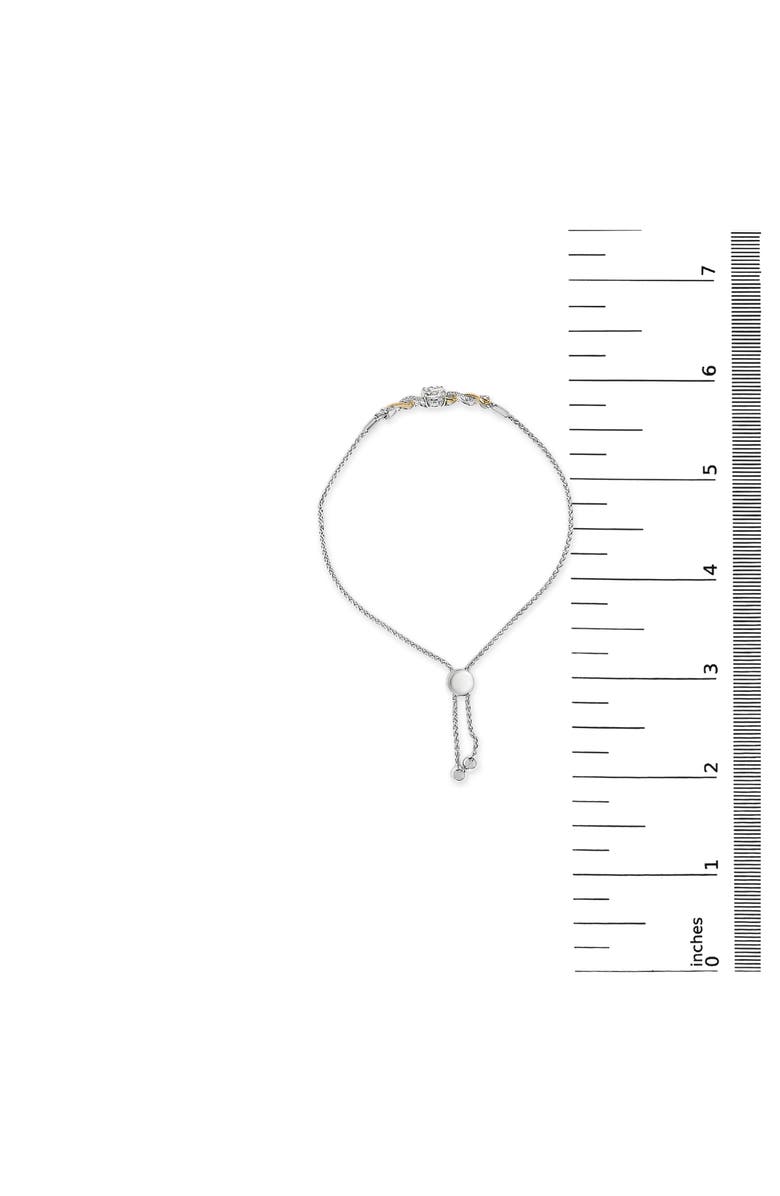 Haus of Brilliance 10K Yellow Gold over Silver Created White Sapphire Twist Bolo Bracelet, Alternate, color, Yellow