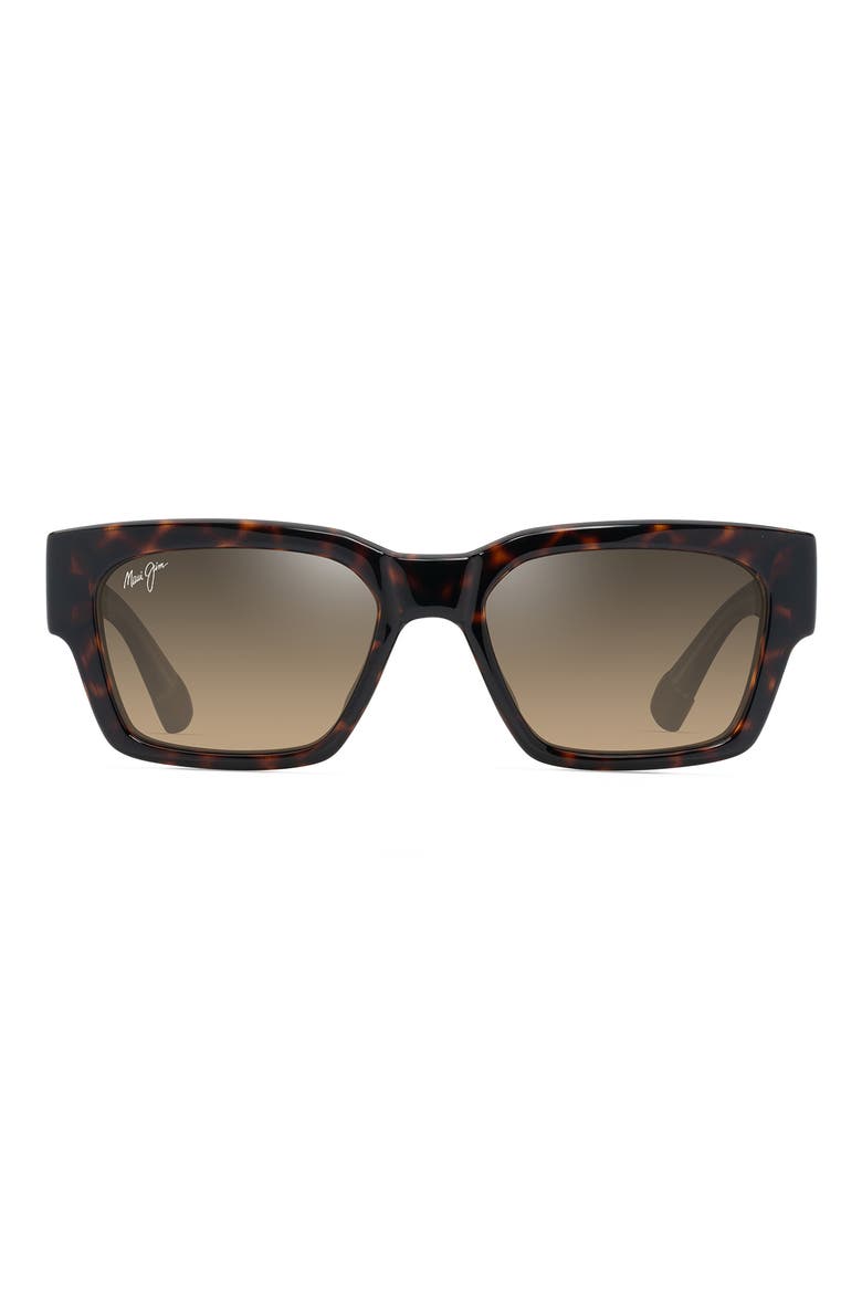 Kenui 53mm PolarizedPlus2® Square Sunglasses, Main, color, SHINY DARK HAVANA/ YELLOW