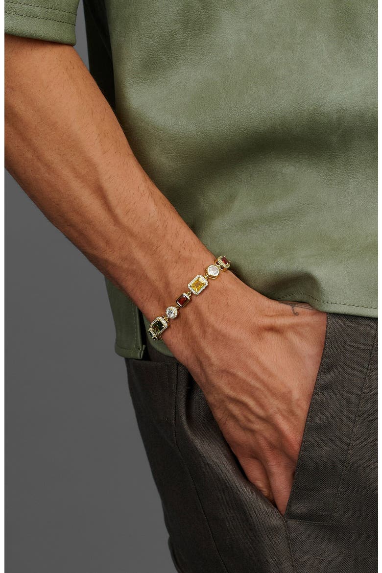Gold Gemstone Bracelet, Alternate, color, Multicolor Stones