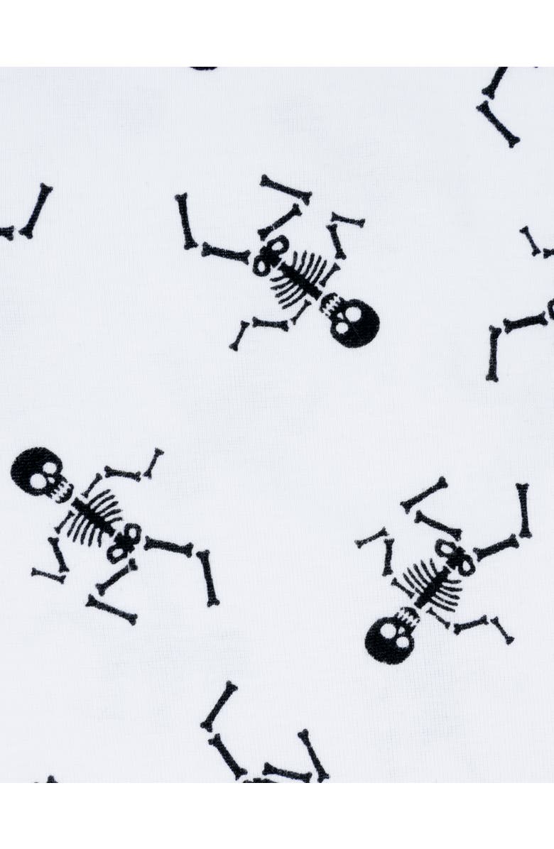 Leveret Footed Cotton Halloween Matching Family Pajamas, Fun Prints, Alternate, color, White Skeleton