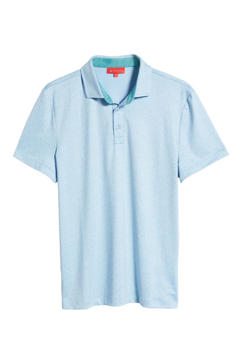 Kimbell Floral Performance Polo, Alternate, color, ATMOSPHERE