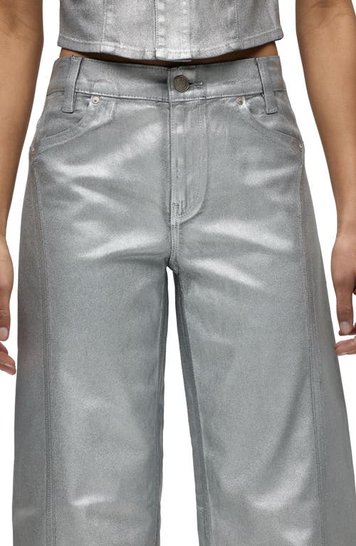 Hudson Jeans Lexi Seamed Metallic Straight Leg Jeans In Blue