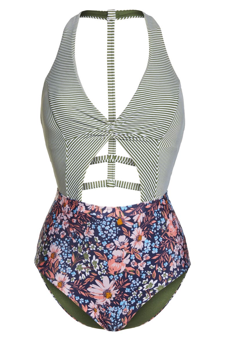 BCA Enchanted One-Piece Swimsuit, Alternate, color, OLIVE MULTI