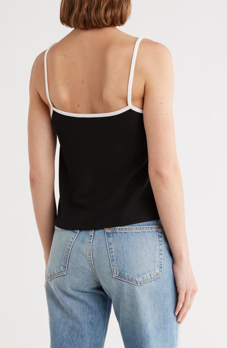 Vigoss Two-Tone Box Strap Camisole, Alternate, color, Black/ White