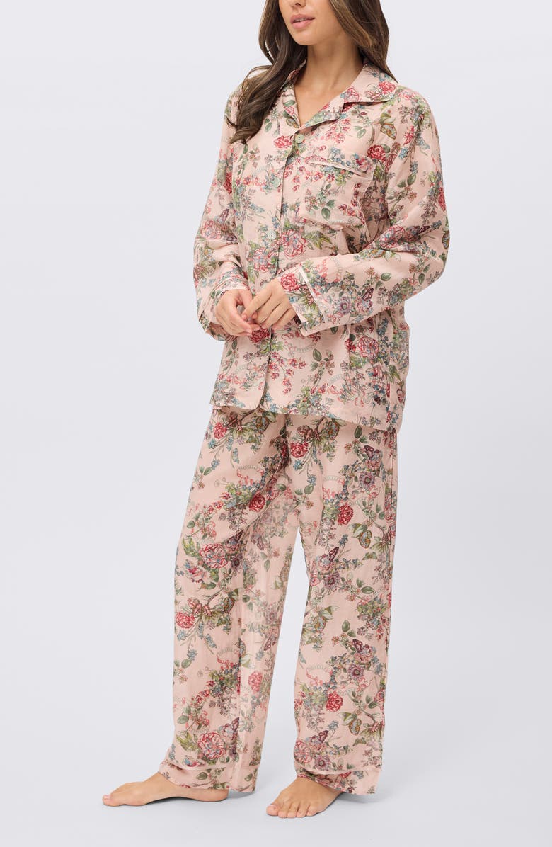Papinelle Layla Cotton & Silk Pajamas, Alternate, color, Pink