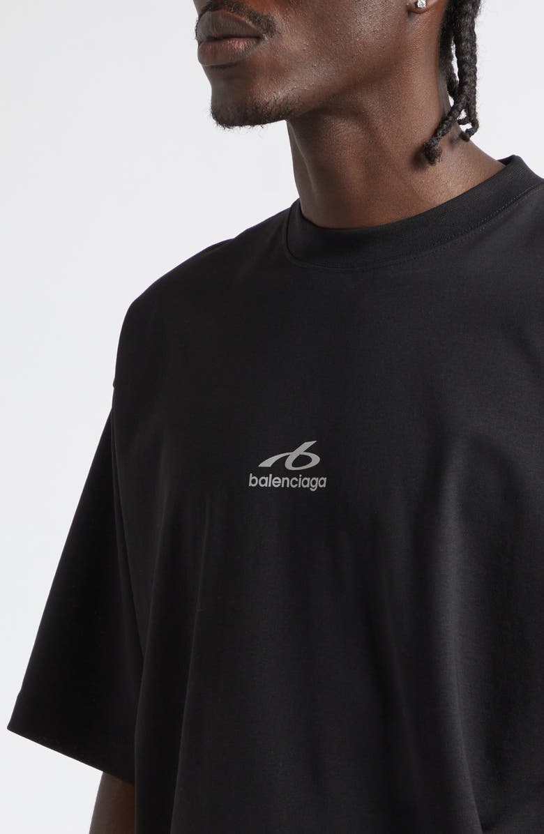 Balenciaga Medium Fit Bodies Logo Graphic T-Shirt, Alternate, color, 1000 Black