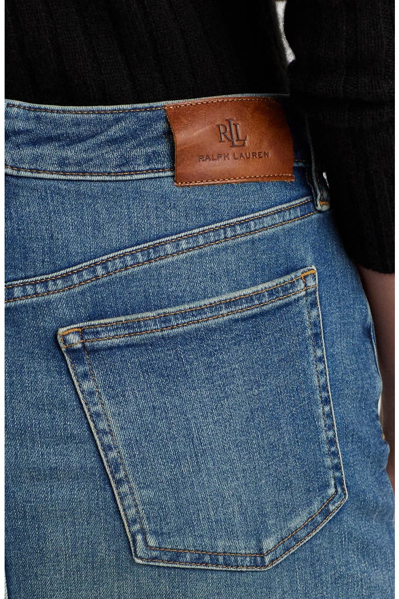 Denim Skirt, Alternate, color, SUNSET INDIGO WASH