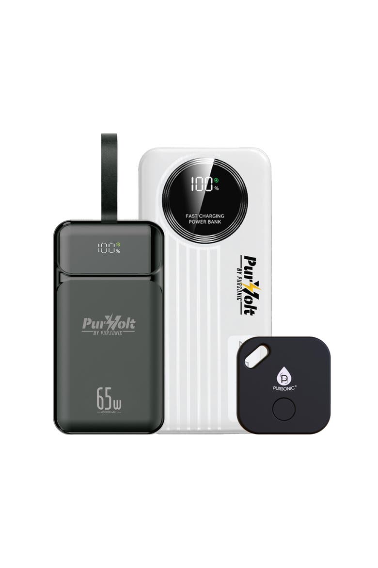 40,000mAh Power Bank, LED Charger & Smart Tracker, Main, color, Black