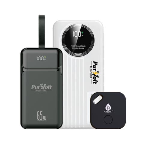 Power & Protection Bundle 40,000mAh Power Bank, LED Fast Charger & Smart Tracker