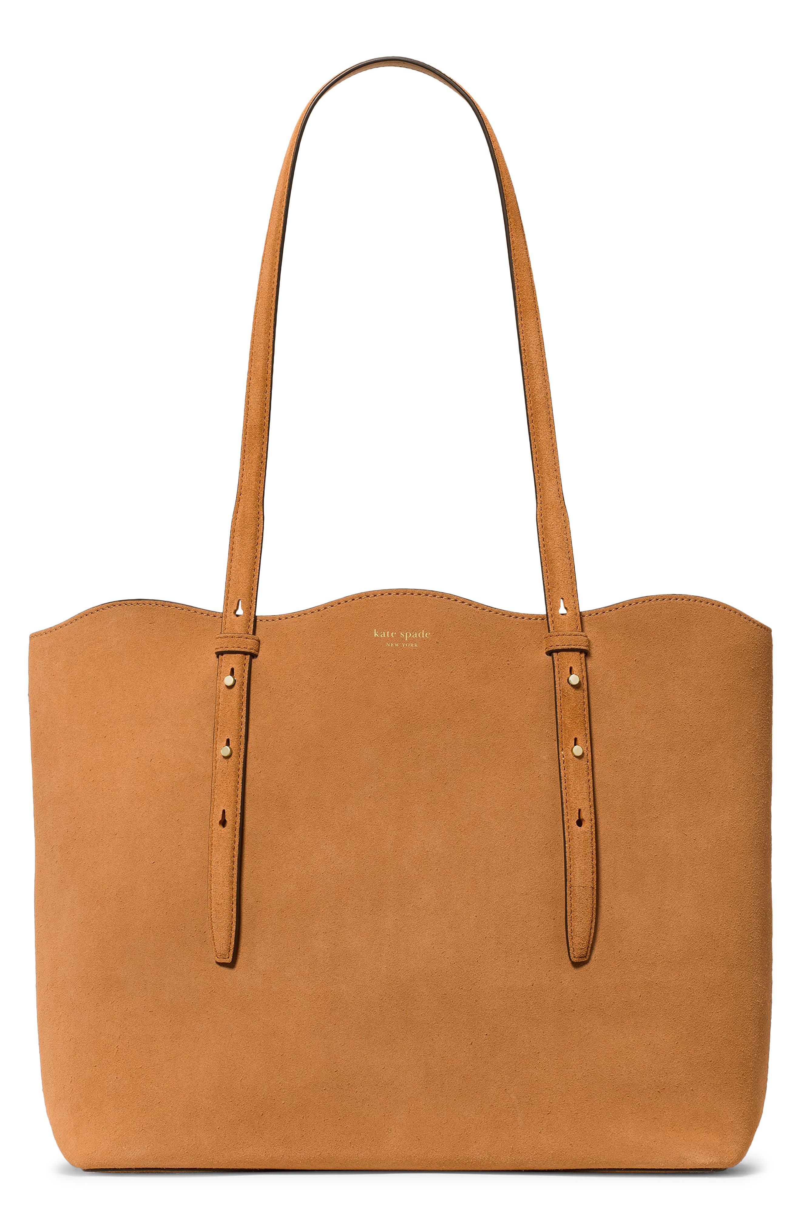Kate Spade New York do it all wavy suede tote, Main, color, Garden Soil