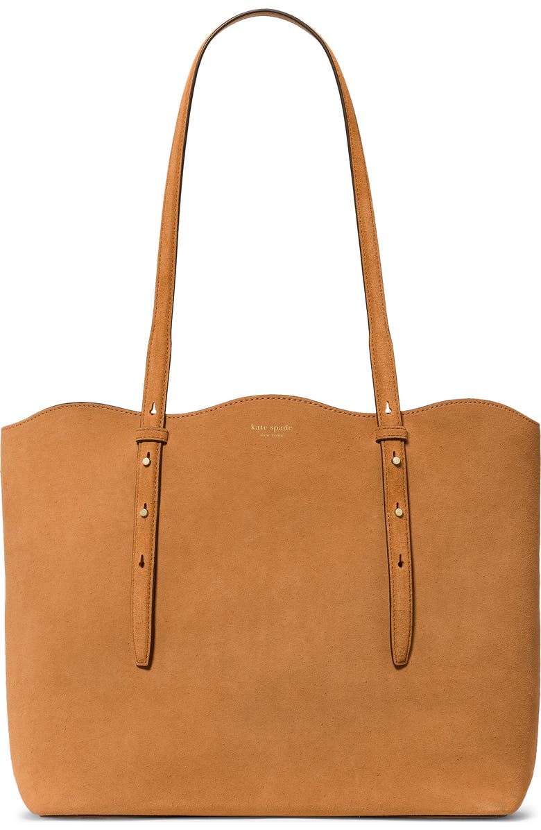 Kate Spade New York do it all wavy suede tote, Main, color, Garden Soil