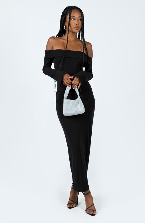 PRINCESS POLLY PRINCESS POLLY MAIDA OFF THE SHOULDER LONG SLEEVE MAXI DRESS