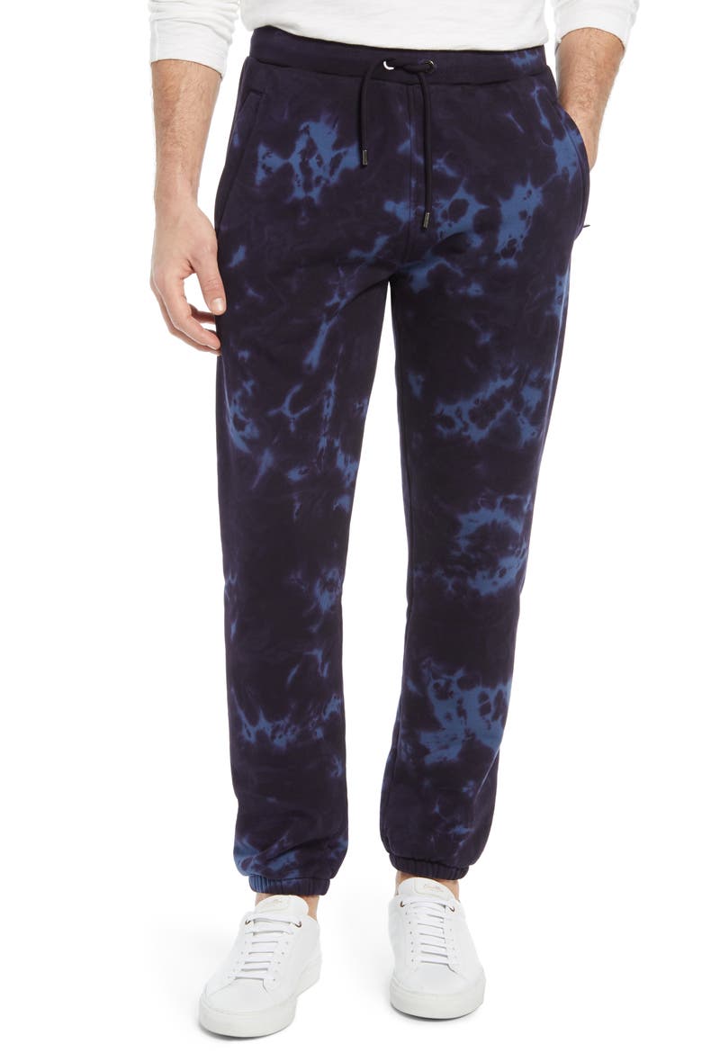 Tie Dye Men's Sweatpants, Main, color, NAVY MULTI