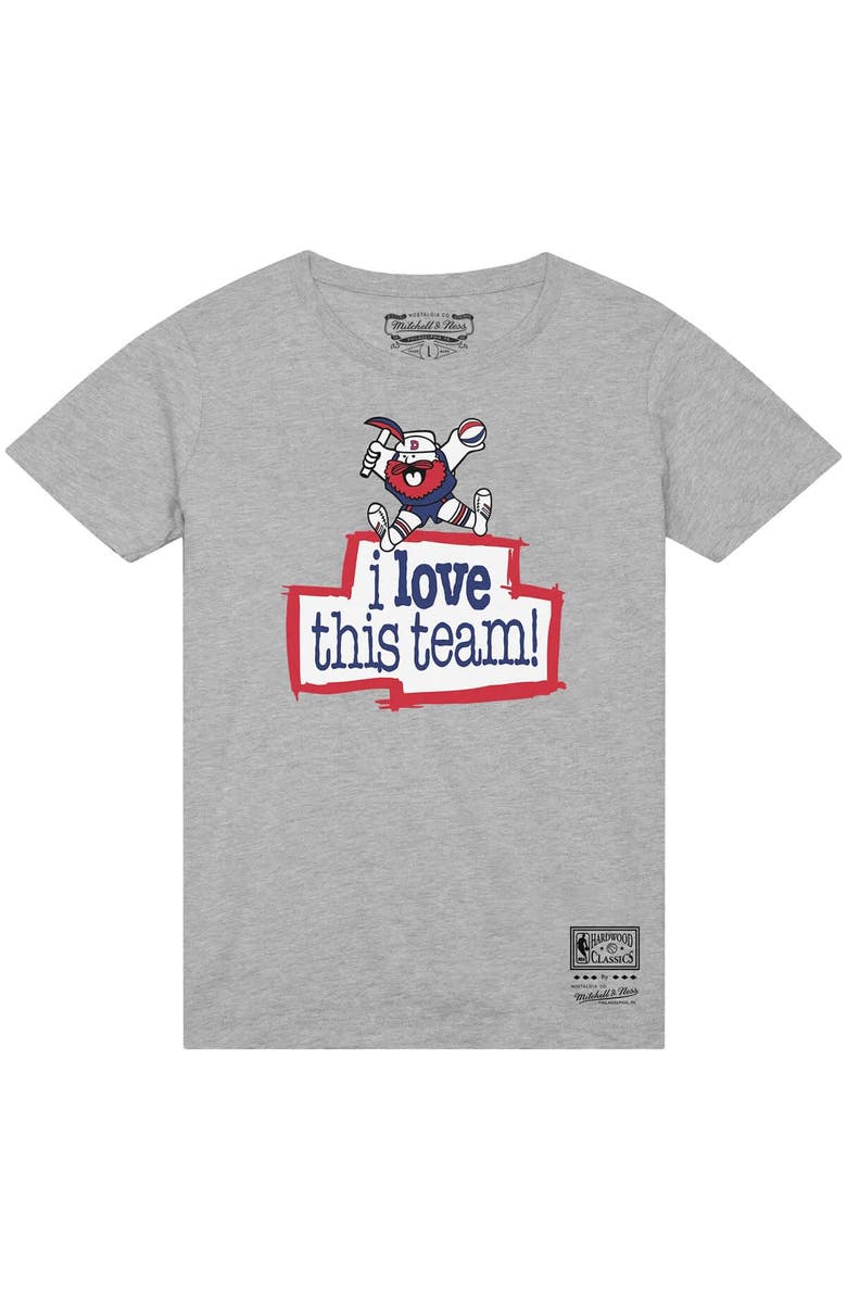 Mitchell & Ness Men's Mitchell & Ness  Heather Gray Denver Nuggets I Love This Team T-Shirt, Alternate, color, Heather Gray