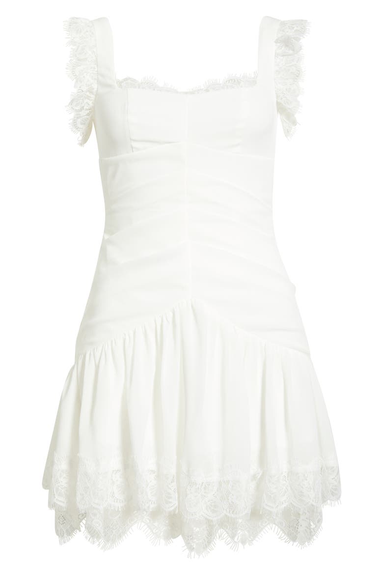 Ira Lace Tiered Minidress, Alternate, color, WHITE