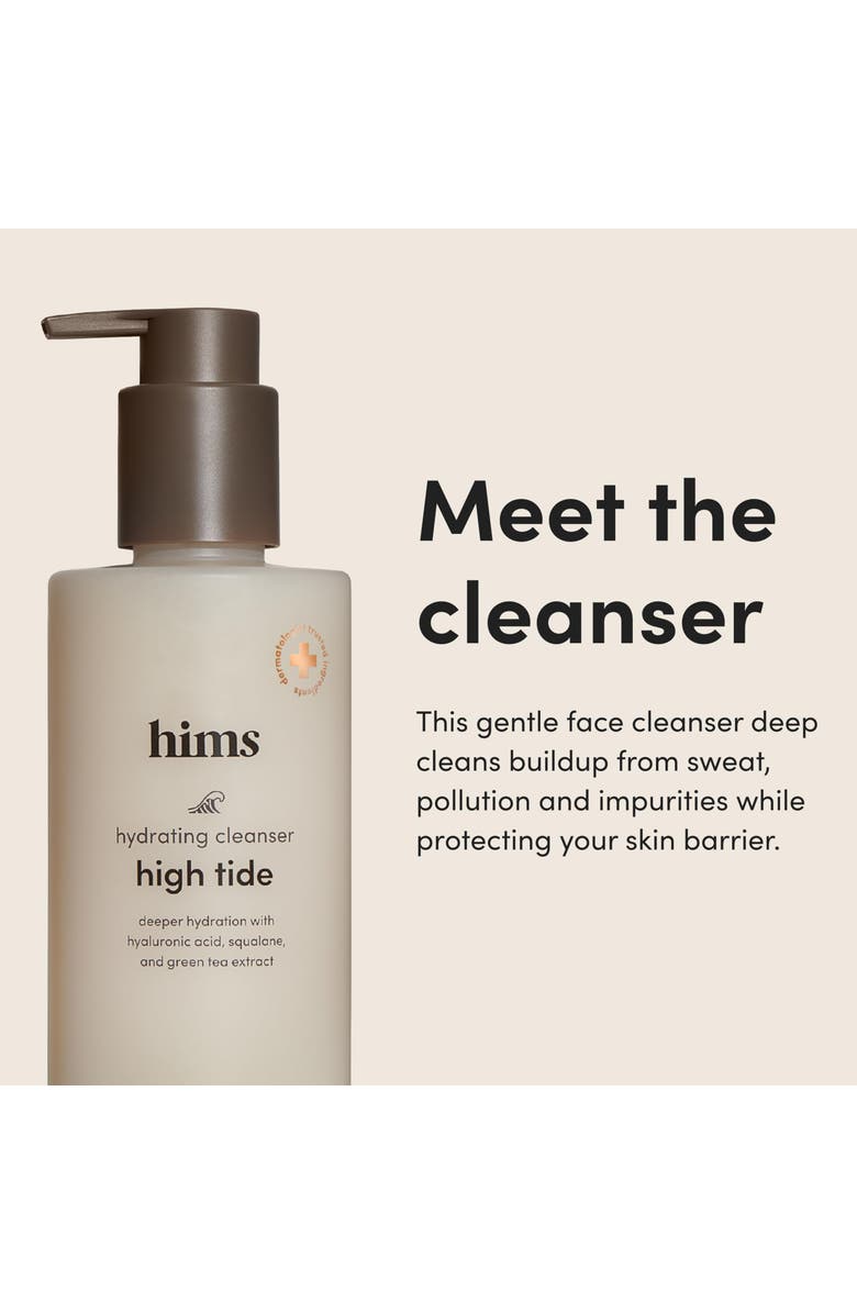 HIMS & HERS High Tide Hydrating Cleanser Gentle, Moisture Rich Daily Face Wash with Hyaluronic Acid & Green Tea, Alternate, color, Beige