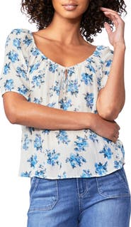 PAIGE Franciska Floral Print Silk Top