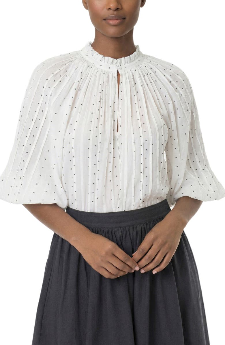 AREA STARS Maya Top, Main, color, White With Polka Dots