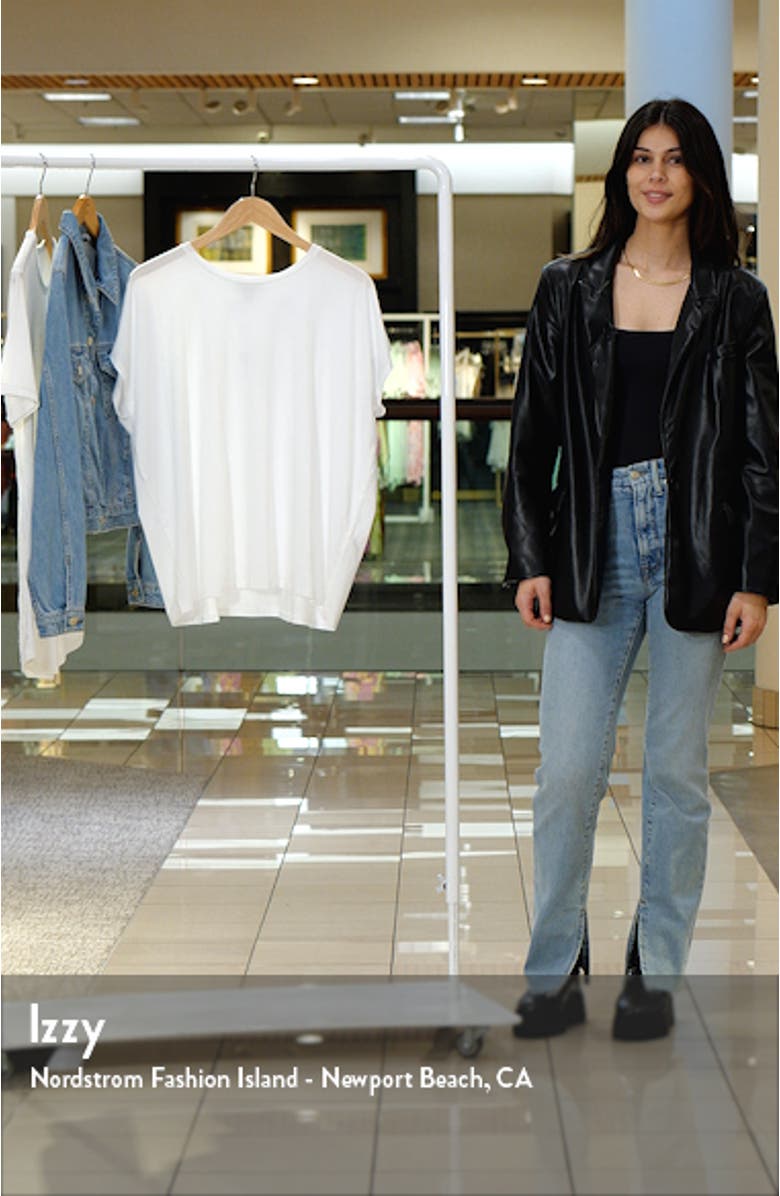 Crewneck Boxy Stretch Jersey Top, sales video thumbnail