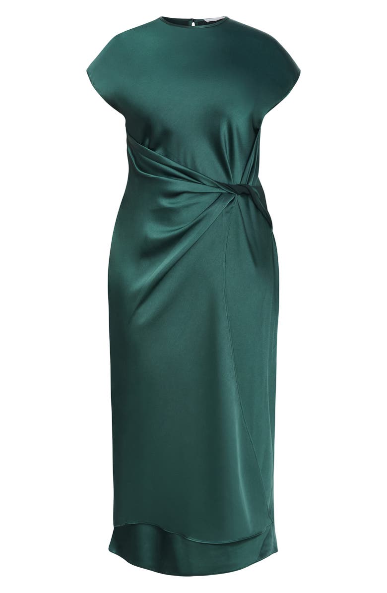 City Chic Beatrix Twist Satin Maxi Dress, Alternate, color, Forest