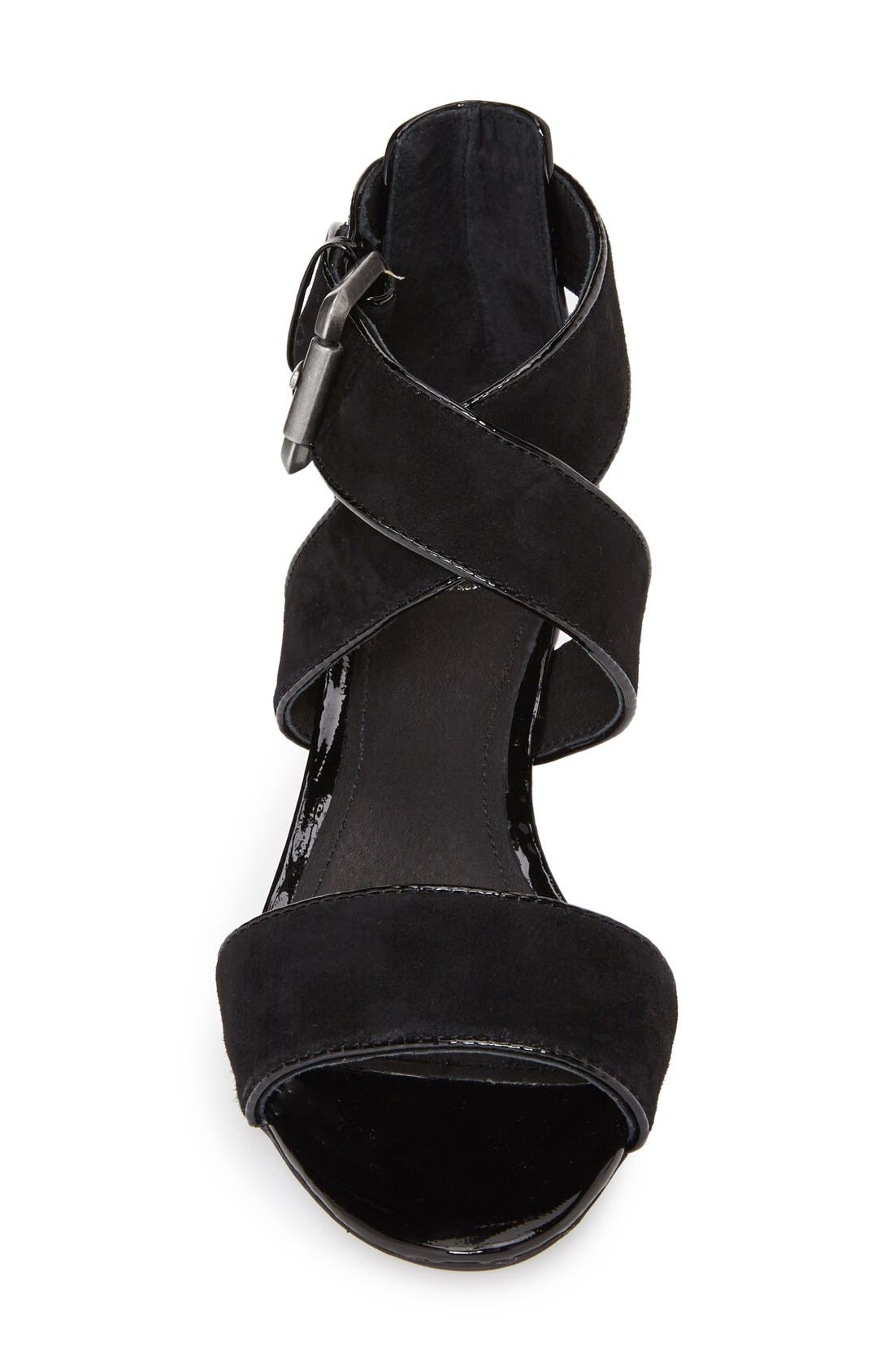 'Marlena' Wedge Sandal, Alternate, color, BLACK