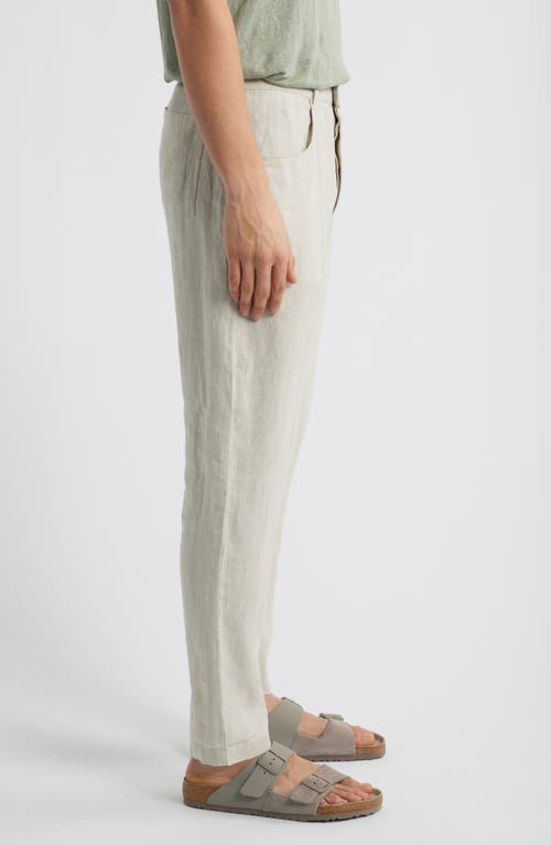 Alex Crane Cham Linen Straight Leg Pants In Bone