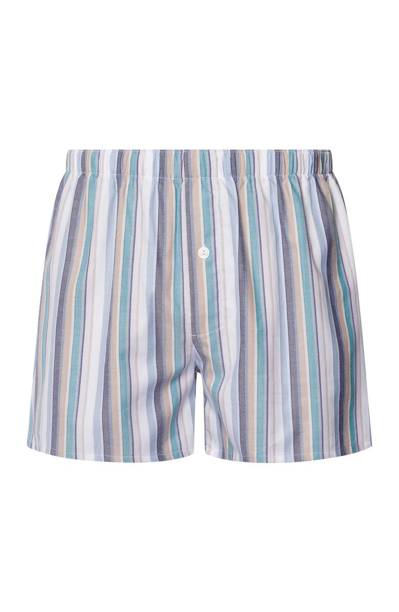 Hanro Fancy Woven Boxer, Main, color, Atlantic Stripe