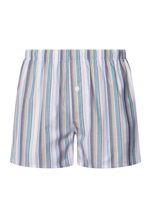 Hanro Fancy Woven Boxer In Atlantic Stripe