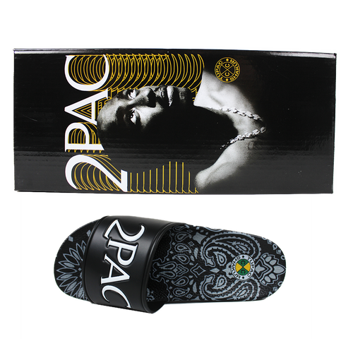 Cross Colours 2pac Paisley Slides In Black