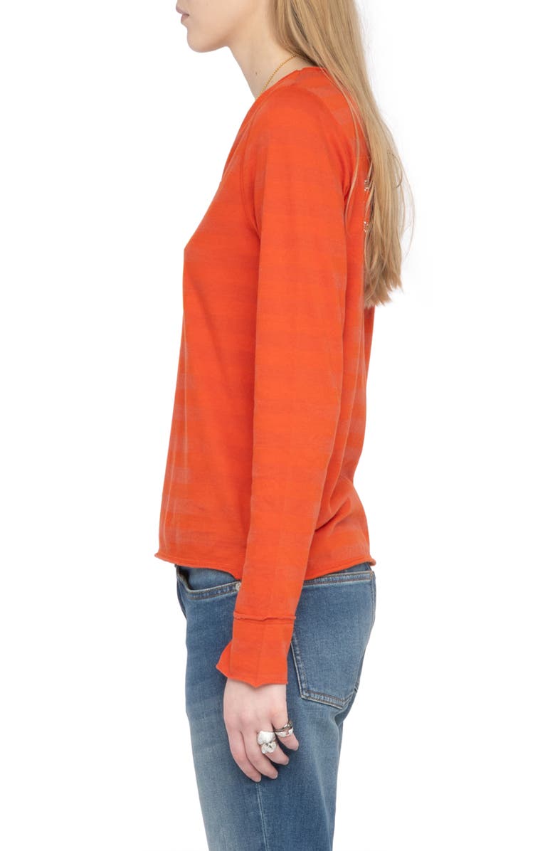 Zadig & Voltaire Tunisien Voltaire Stripe Top, Alternate, color, Spice