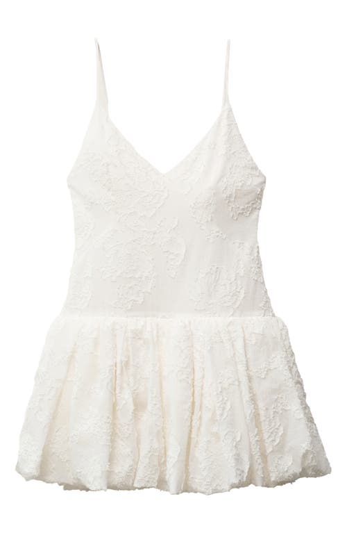 Mango Embroidered Bubble Minidress In White