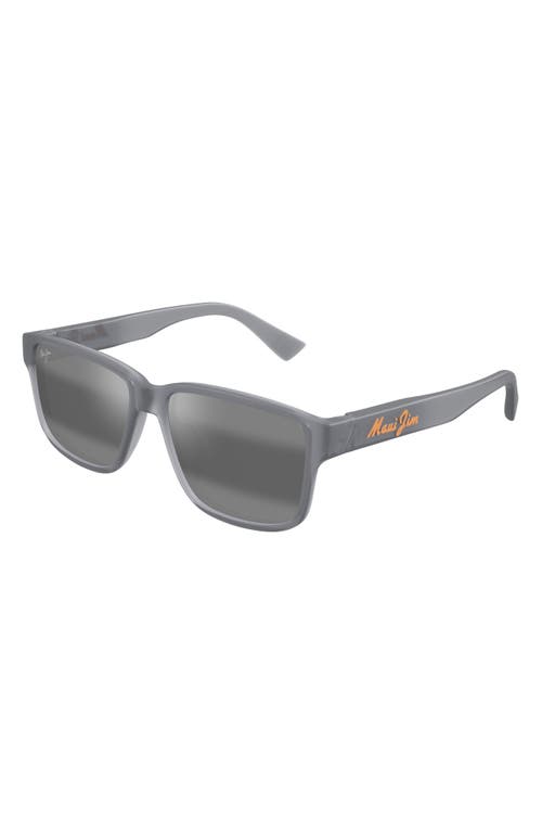 Maui Jim 58mm Polarizedplus2® Rectangular Sunglasses In Matte Transparent Grey/grey