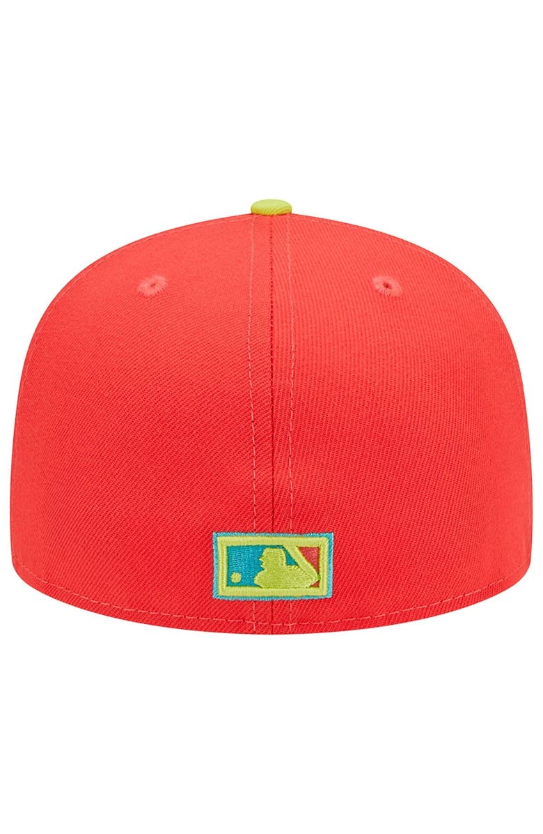New Era Men's New Era Red/Neon Green Cincinnati Reds 1938 MLB All-Star Game  Lava Highlighter Combo 59FIFTY Fitted Hat, Alternate, color, 