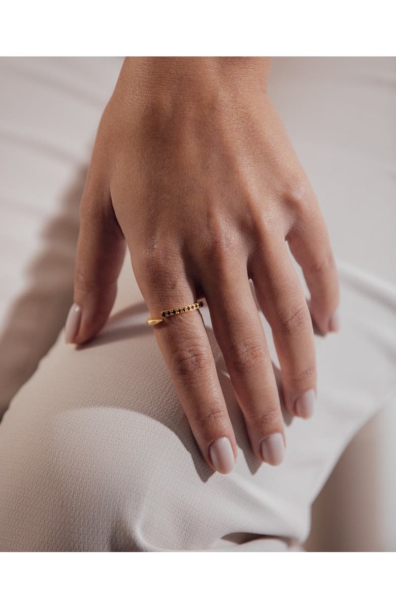 Eloise Jewelry Crescent Moon Ring with Gemstone, Alternate, color, Sapphire