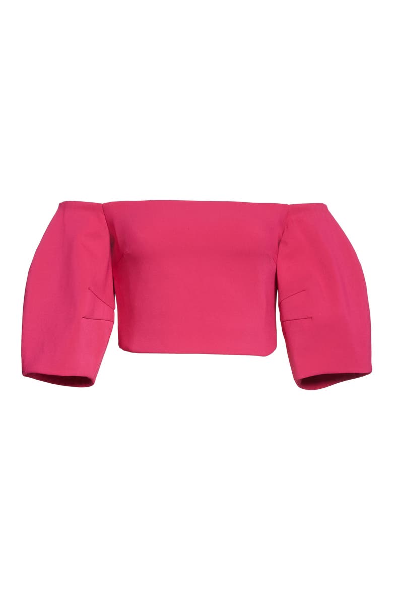 Off the Shoulder Crop Top, Alternate, color, AZALEA