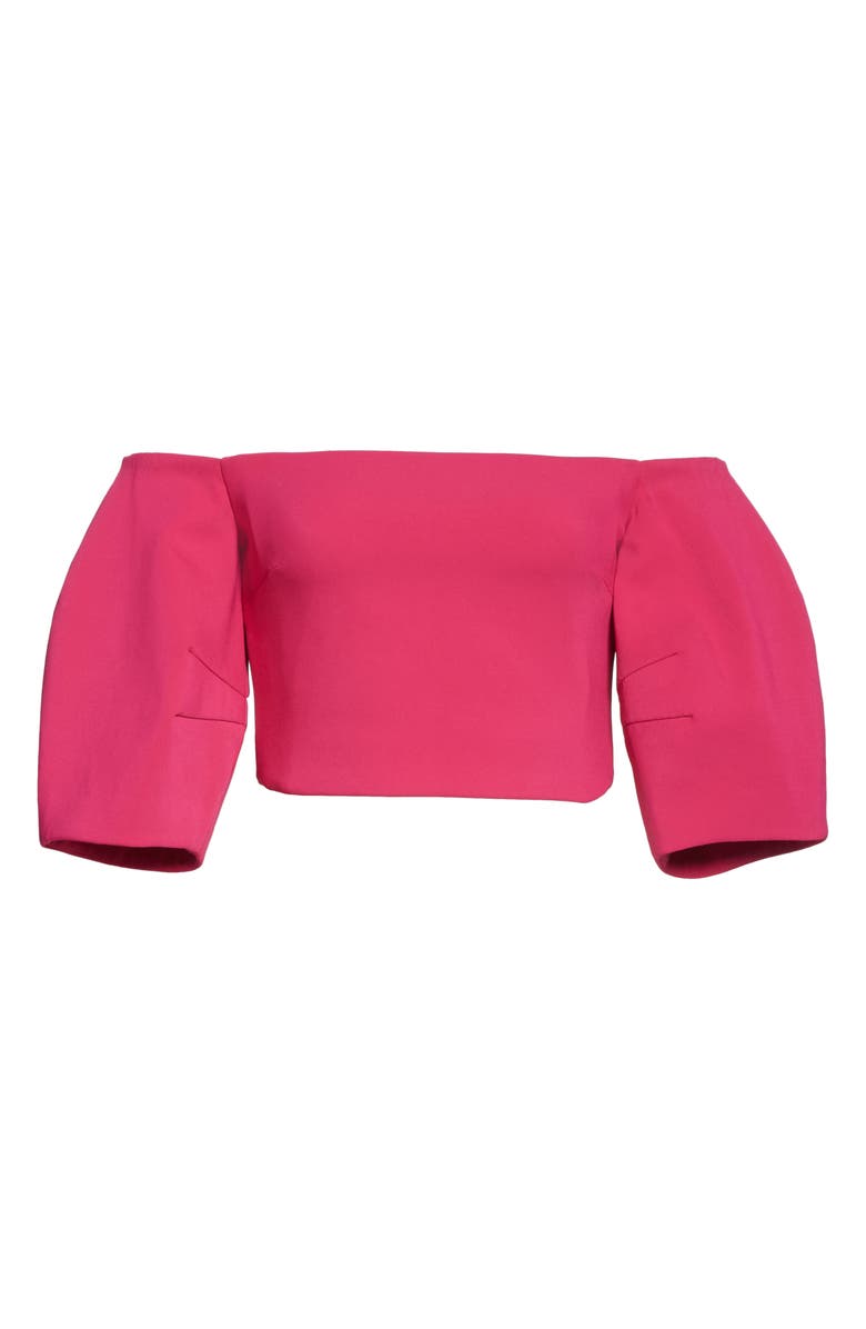 CUSHNIE Off the Shoulder Crop Top, Alternate, color,