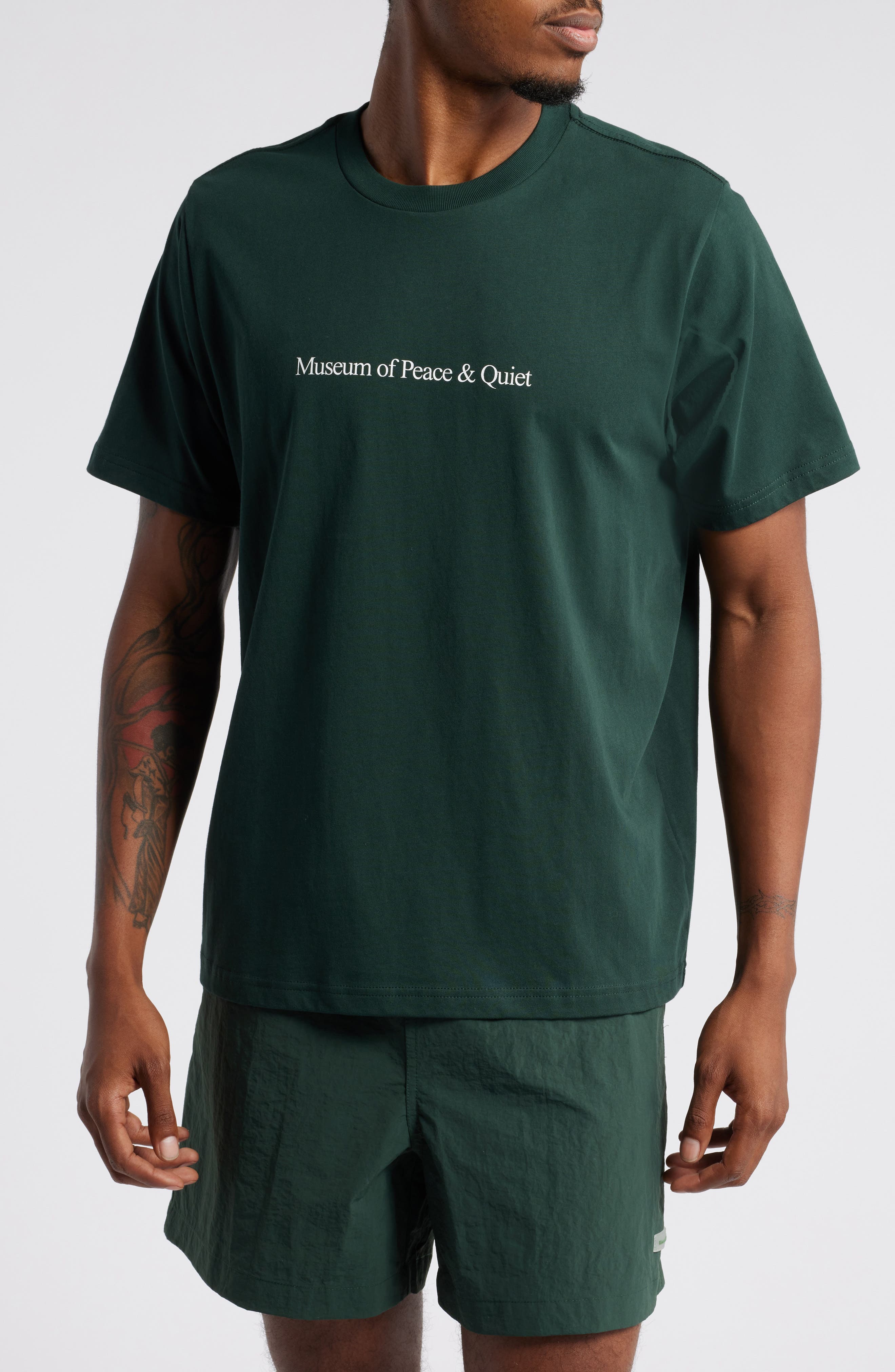 Museum of Peace & Quiet Cotton Logo T-Shirt in Pine 