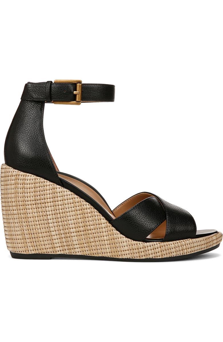 Vionic Marina Ankle Strap Wedge Sandal, Alternate, color, Black
